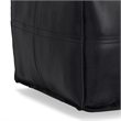 Brody 18 inch Wide Boho Square Pouf in Black Vegan Faux Leather