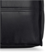 Brody 18 inch Wide Boho Square Pouf in Black Vegan Faux Leather