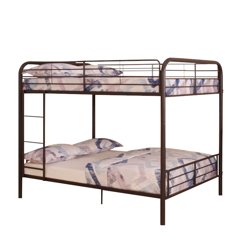 ACME Bristol Metal Frame Full over Full Bunk Bed in Dark Brown