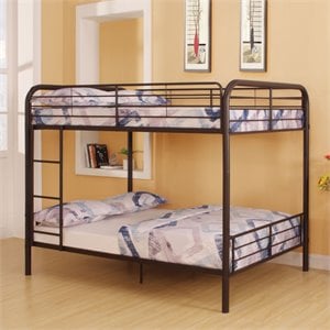 ACME Bristol Metal Frame Full over Full Bunk Bed in Dark Brown