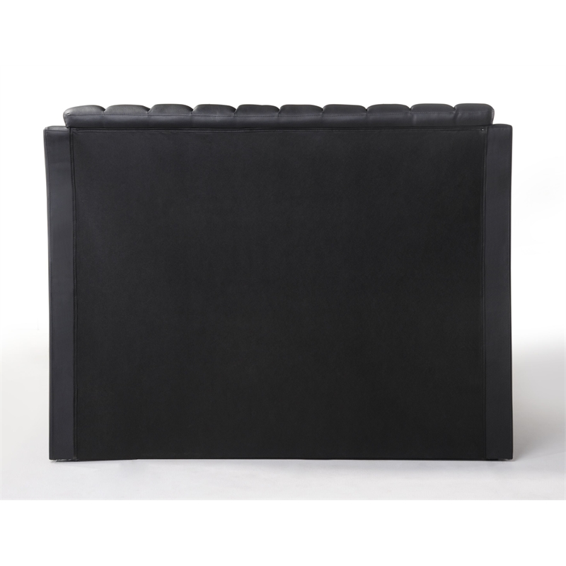 ACME Ireland II Tufted Upholstered Faux Leather King Panel Bed in Black