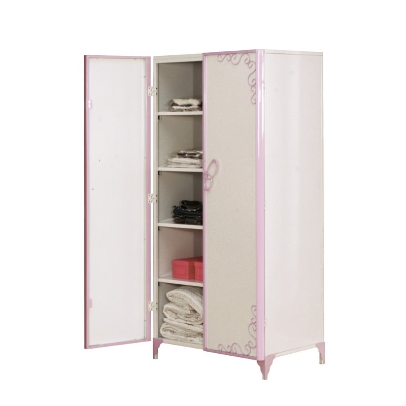 ACME Priya II 2-Door Metal Frame Wardrobe Armoire in White