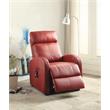 ACME Ricardo Tufted Faux Leather Upholstered Recliner with Power Lift in Red
