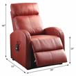 ACME Ricardo Tufted Faux Leather Upholstered Recliner with Power Lift in Red