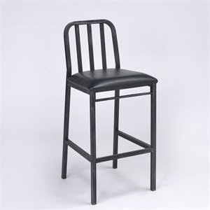 ACME Jodie Faux Leather Upholstered Bar Stool in Antique Black Set of 2