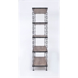 ACME Jodie Rectangular 4-Shelf Metal Bookcase in Rustic Oak and Antique Black