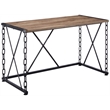 ACME Jodie Rectangular Wooden Top Writing Desk in Rustic Oak and Antique Black