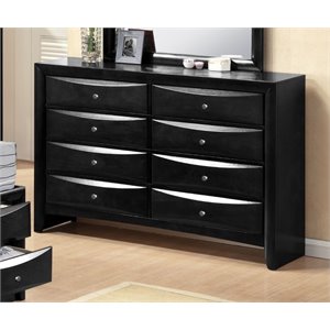 ACME Ireland Rectangular Wood 8-Drawer Storage Dresser in Black