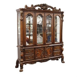 ACME Dresden 4-Door Hutch and Buffet with 4 Drawers in Cherry Oak