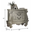 ACME Versailles 2 Drawer Nightstand with Scrolled Leg in Bone White Wood