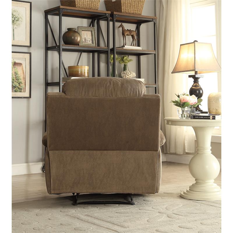 ACME Bina Motion Recliner with Pillow Top Armrest in Taupe Microfiber