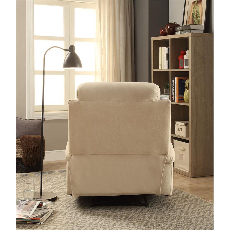 ACME Rosia Fabric Upholstered Motion Recliner with Pillow Top Armrest in Beige