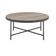 ACME Bage Round Wood Top Coffee Table in Weathered Gray Oak
