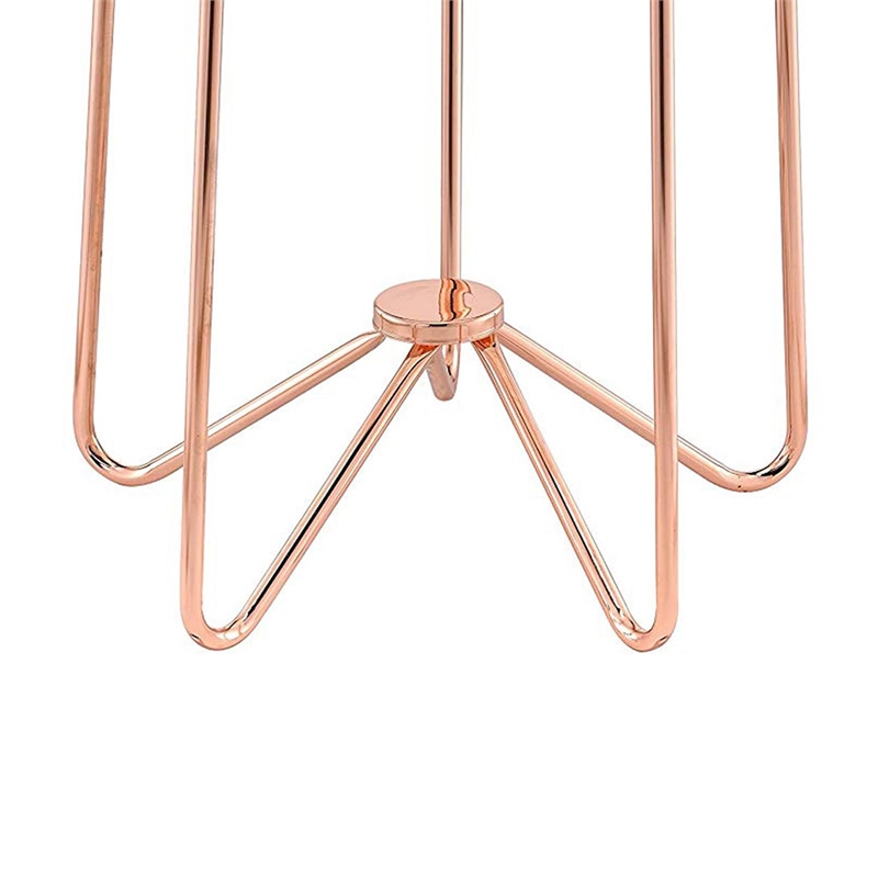 ACME Alivia Round Glass Top End Table in Frosted Glass and Rose Gold