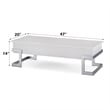 ACME Calnan Rectangular Wooden Lift Top Coffee Table in White and Chrome