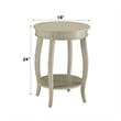 ACME Aberta Round Wooden End Table with Bottom Shelf in Antique White