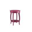 ACME Aberta Wood Round End Table with Bottom Shelf in Red