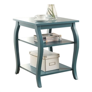 ACME Becci Wood End Table in Teal