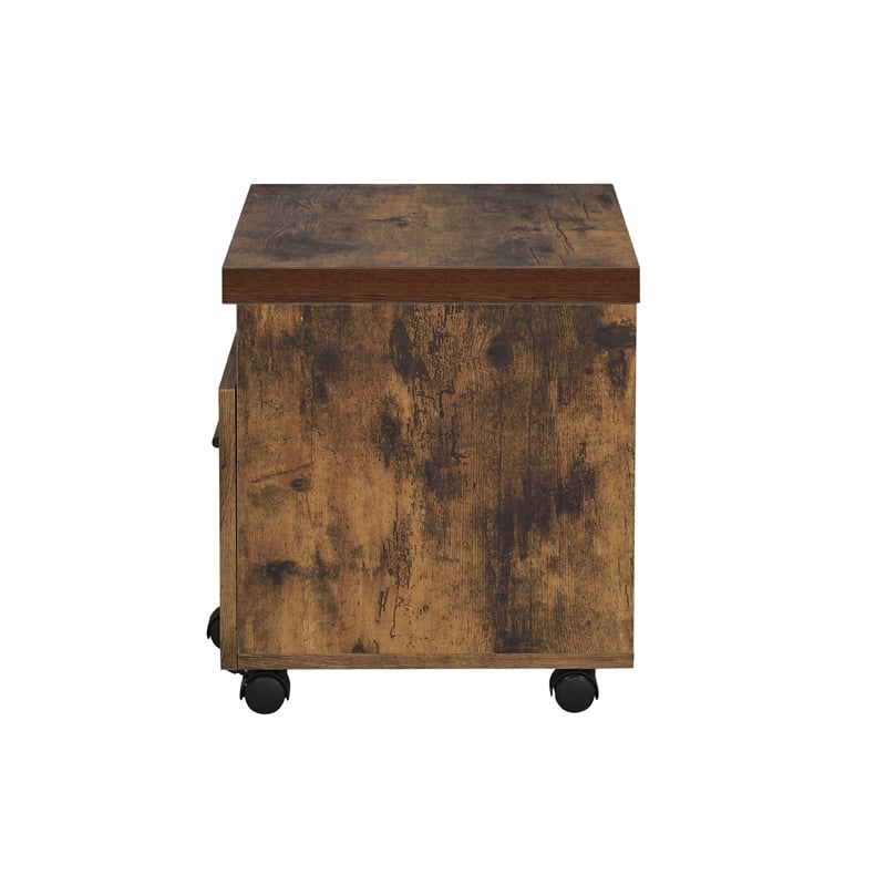 ACME Bob 1-Drawer Wooden File Cabinet in Weathered Oak