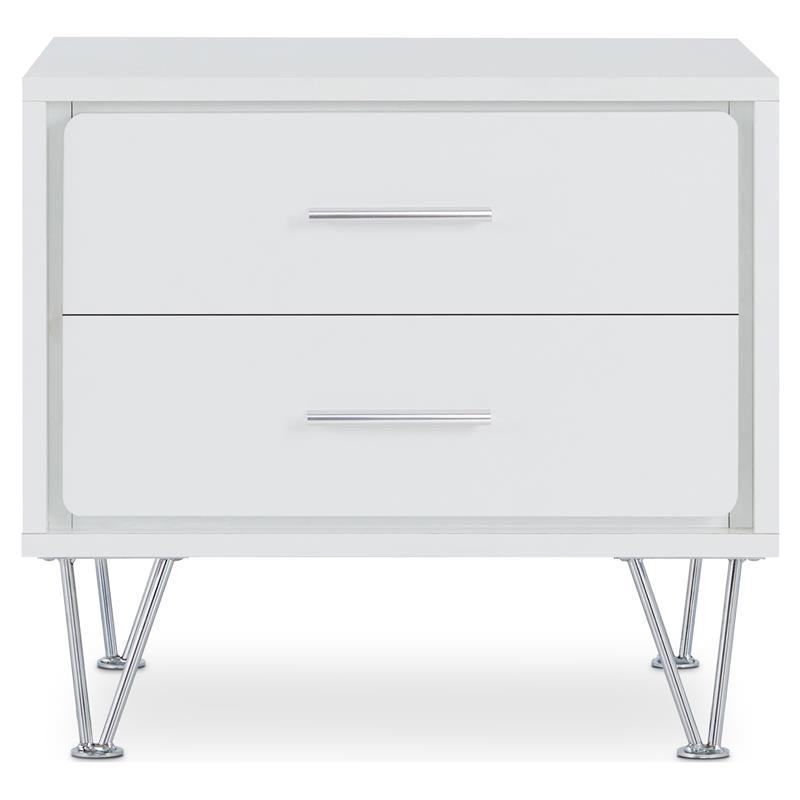 ACME Deoss Wooden Rectangular 2-Drawer Nightstand with 