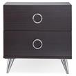 ACME Elms Wooden 2-Drawer Nightstand with Ring Pull Handles in Espresso