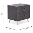 ACME Elms Wooden 2-Drawer Nightstand with Ring Pull Handles in Espresso