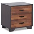 ACME Eloy Wooden Nightstand with 3 Storage Drawers in Walnut and Espresso