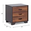 ACME Eloy Wooden Nightstand with 3 Storage Drawers in Walnut and Espresso