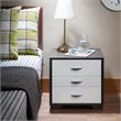 ACME Eloy Wooden Nightstand with 3 Drawers and Wooden Frame in White and Black