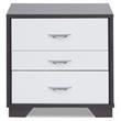 ACME Eloy Wooden Nightstand with 3 Drawers and Wooden Frame in White and Black
