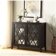 ACME Ceara Storage Wooden Console Table with 2 Glass Doors in Black