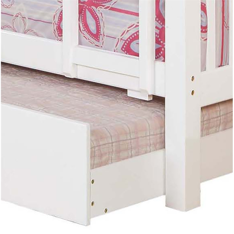 ACME Heartland Wood Twin Trundle with Cut-Out Handles in White
