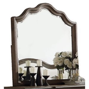 ACME Baudouin Wooden Mirror in Weathered Oak