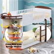 ACME Neptune Solid Wood Twin over Twin Storage Bunk Bed in White and Chocolate