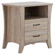 ACME Colt Wooden 2-Drawer Nightstand with Open Shelf in Rustic Natural
