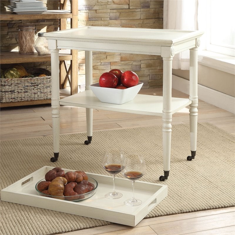 ACME Frisco Tray Table in Antique White