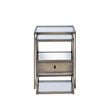 ACME Enca 2 Pieces Nesting Table in Clear Glass and Antique Brass