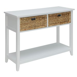 ACME Flavius 2-Drawer Wooden Console Table in White