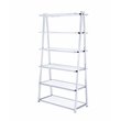 ACME Coleen Leaning Bookcase in White High Gloss and Chrome