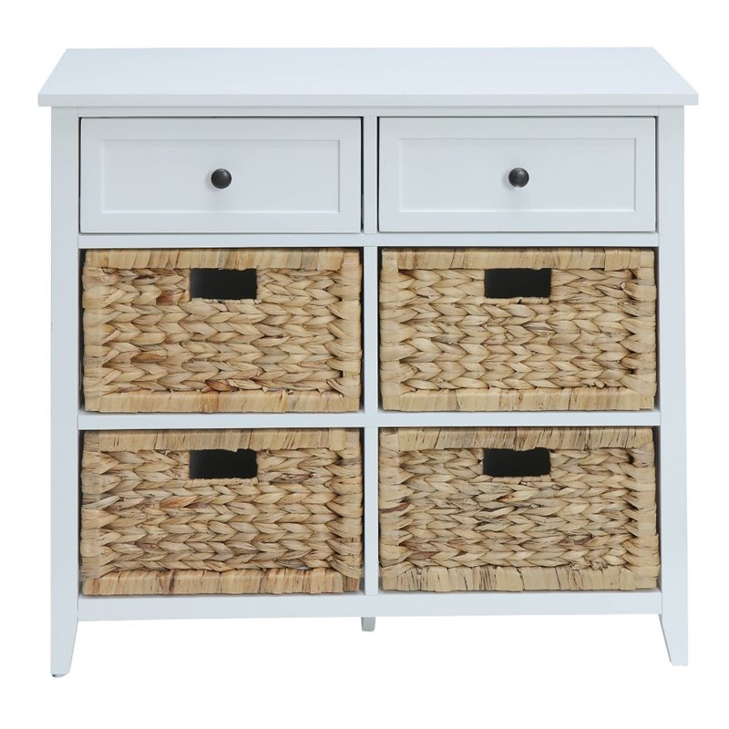 ACME Flavius Wooden 6 Drawers Accent Chest in White