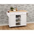 ACME Tullarick 2-Drawer Wooden Mobile Kitchen Island in Natural and White