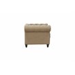 ACME Aurelia Nail-head Trim Tufted Chair with 1 Pillow in Beige Linen