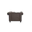 ACME Aurelia Tuxedo Tufted Arm Chair with Nailhead Trim in Brown Fabric