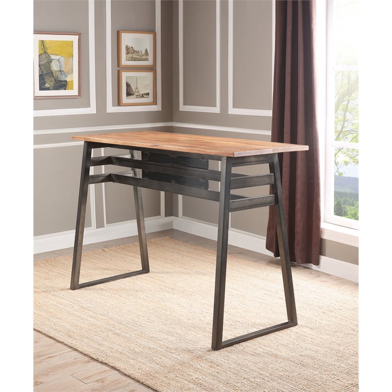 ACME Scarus Bar Table in Natural and Gunmetal