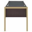 ACME Yumia Glass Rectangle Top 4-Drawer Writing Desk in Gold and Clear Glass