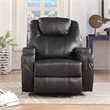 ACME Waterlily Faux Leather Rocker Recliner with Motion Swivel in Black