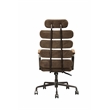 ACME Calan Leather High Back Adjustable Swivel Office Chair in Brown