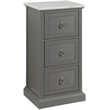 ACME Swart Wooden Rectangular 3-Drawer Cabinet with Marble Top in White and Gray