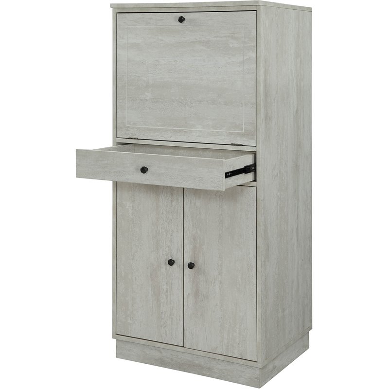 ACME Wiesta Engineered Wood  Wine Cabinet with Drawer in Antique White