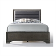 ACME Carine II Wooden Upholstered King Panel Bed in Gray